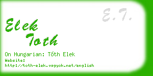 elek toth business card