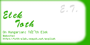 elek toth business card